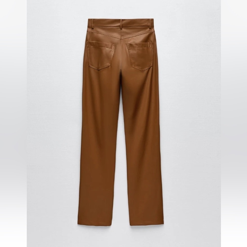 Zara Brown Faux Leather Pants - Picture 13 of 13
